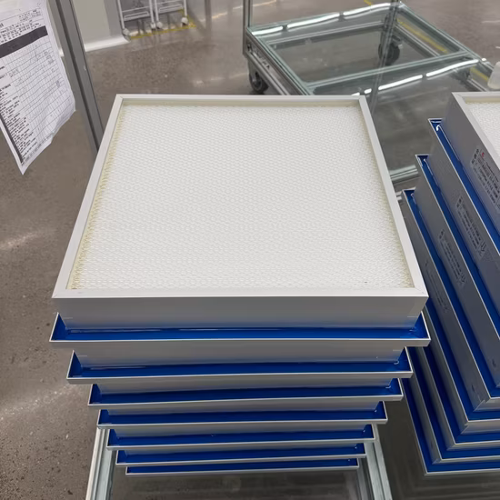 HEPA Gel Seal Mini-Pleat Panel Air Filter in Phartmaceutical Industry